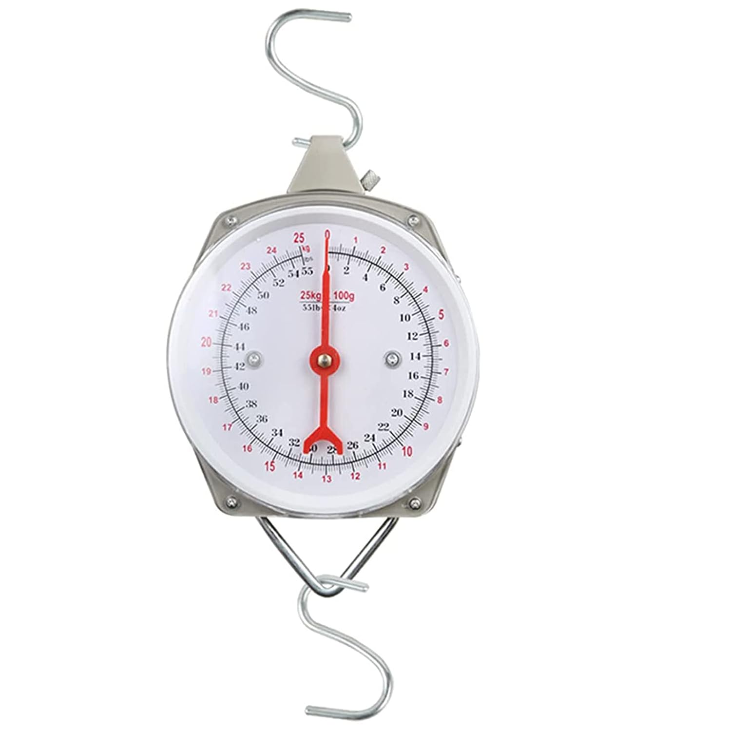 Mechanical Hanging Scales 55lb/25kg, Hanging Scales High Accuracy Large Display Spring Dial Weight Scale for Kitchen Fishing Hunting Farms