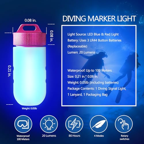 Mini lampara de buceo compacta para evitar la perdida de visibilidad bajo el agua 5