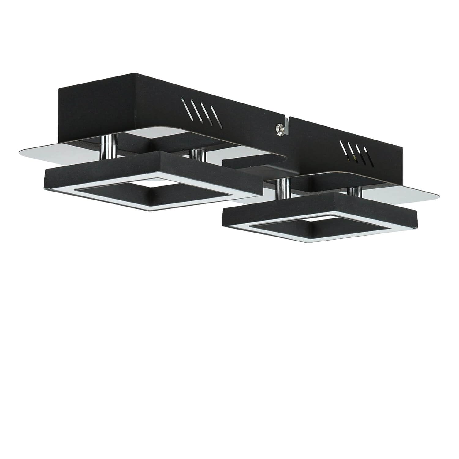 Lampa sufitowa LED metal W: 28 cm mały czarny chrom 4200 K 600 lm neutralny biały łazienka lampa sufitowa oświetlenie salonu