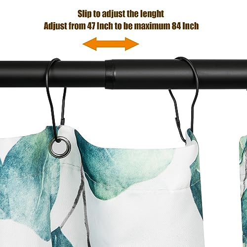 Image of Artiwell Heavy Duty Shower Rod, Adjustable Shower Curtain Rod, Expandable 47-84 Inch, Permanent Mount Shower Rod, Never Rust Stainless Steel For Window Curtain and Closet, Matte Black