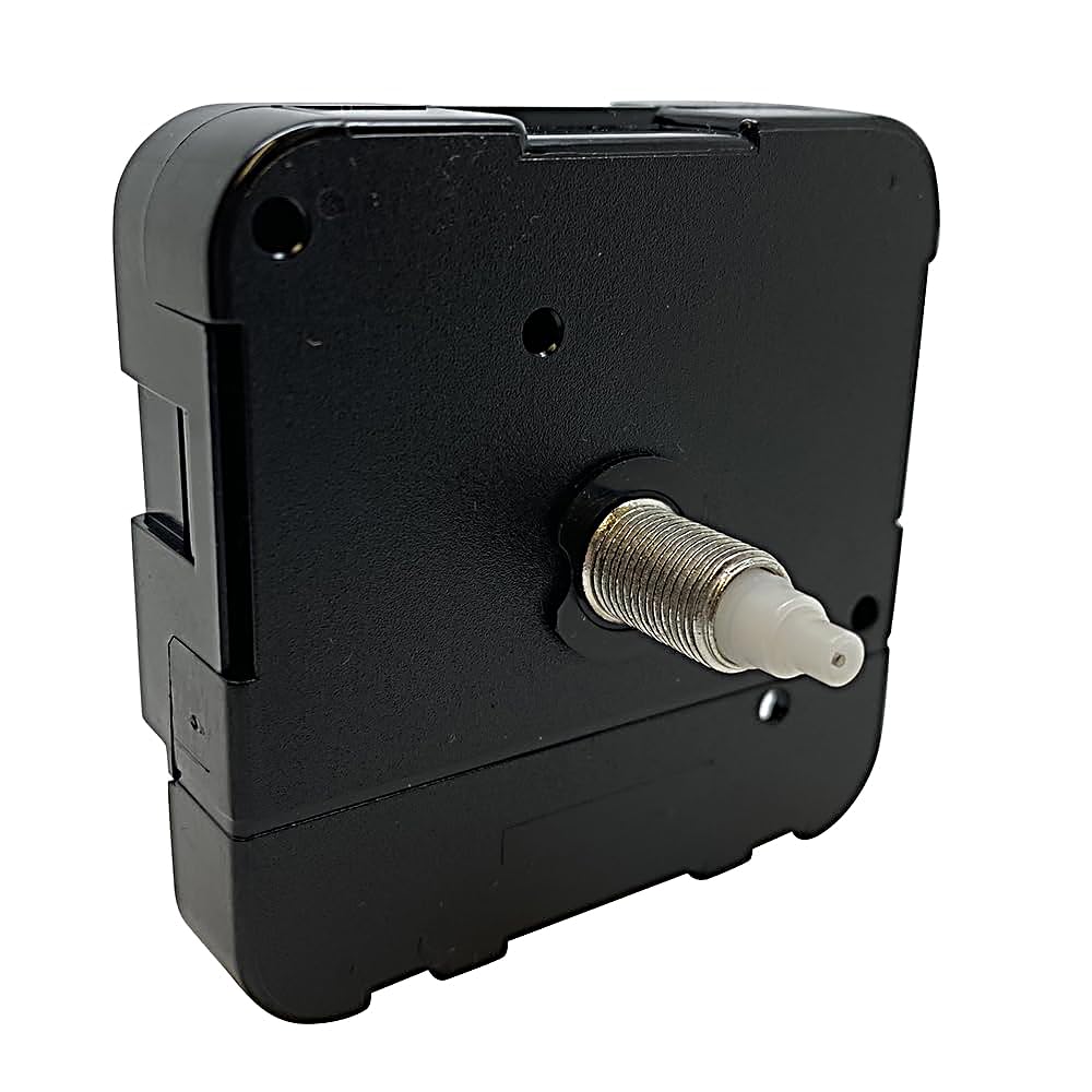 Dans Clock Shop Black New Or Replacement Battery Operated High Torque Ticking Japanese Quartz Mechanism Movement Motor For Long Hands Outdoor Wall Clock Diy Repair (Medium - 11.7Mm Gold Thread Length)