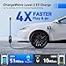 Level 1&2 EV Charger 16 Amp 110-240V 25ft Cable, Portable Electric Car Charger with NEMA 6-20 Plug NEMA 5-15 Adapter Adjustable Current Home Electric Vehicle Charging Stations for SAE J1772 EVs