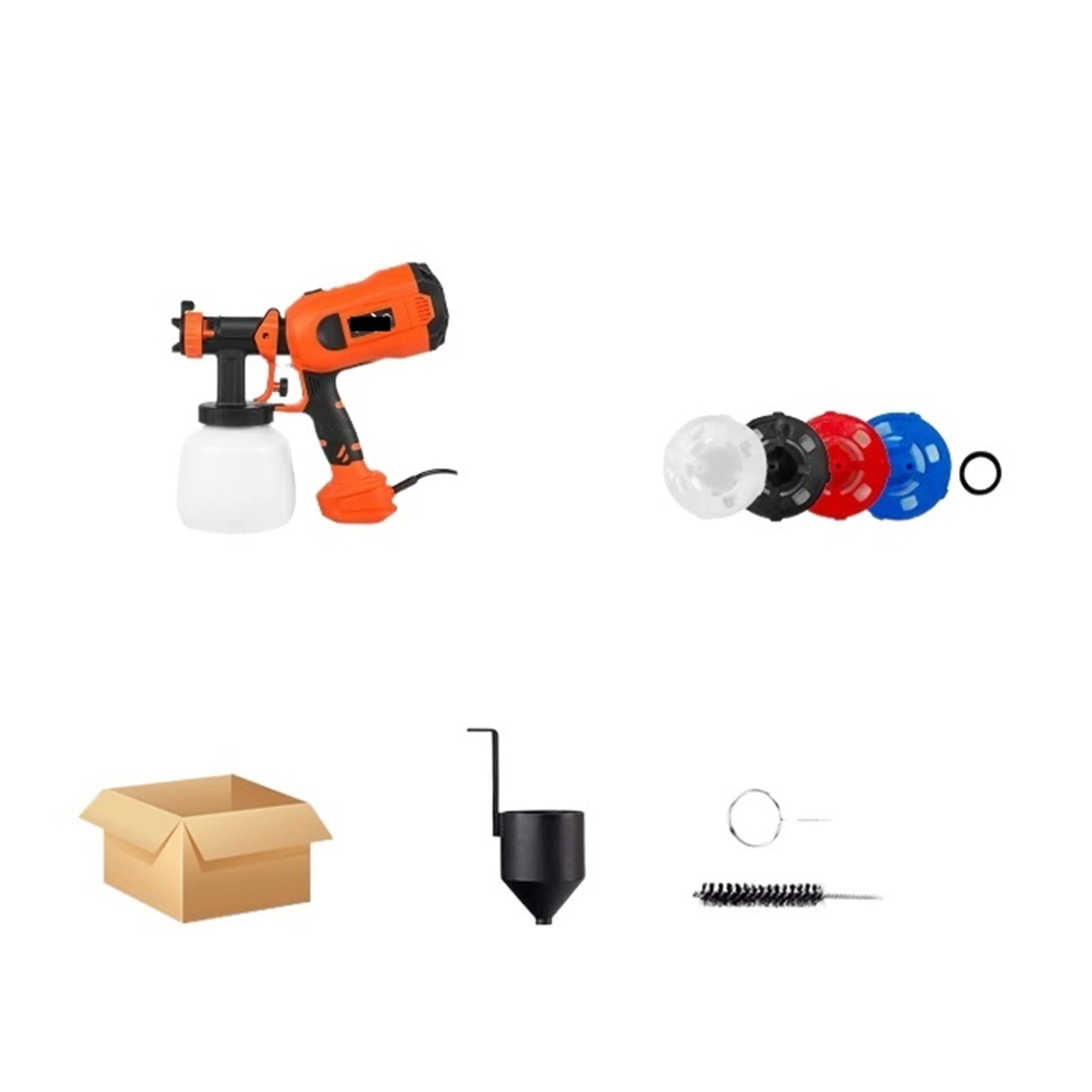 600W Pistolet Spray Paint Opryskiwacz Elektryczny 4 Rozmiary dyszy Hvlp. Household 1000 ml Kontrola przepływu Airbrush Easy Spryskiwanie(750W Spray Gun)