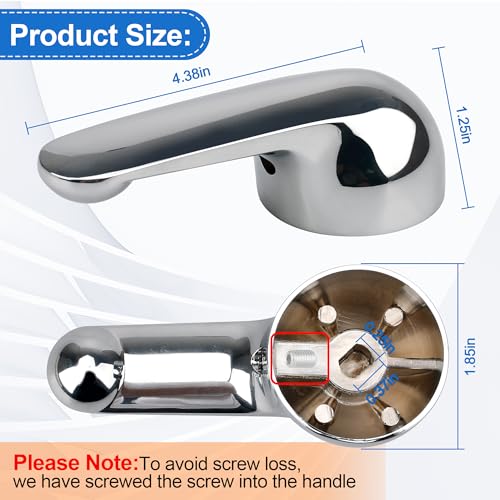 Image of H79 Shower Handle Compatible with Delta Tub & Shower Single Metal Lever Handle, for Delta 1300 /1400 Series Faucet Handle Replacement Chrome, Shower Replacement Parts with Screw & Wrench