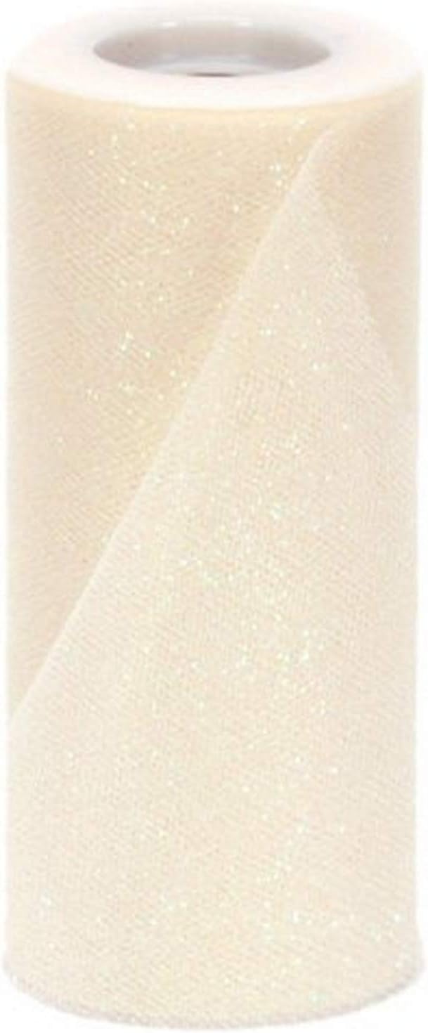 Berwick Offray Ivory Sparkle Tulle by the Bolt, 6'' W, 25 Yards