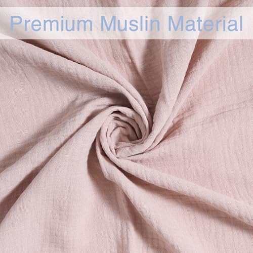 Image of Meracorallo Muslin Swaddle Blanket, 100% Cotton Receiving Blanket Soft and Breathable Swaddle Wrap for Baby Boys and Girls, Blush
