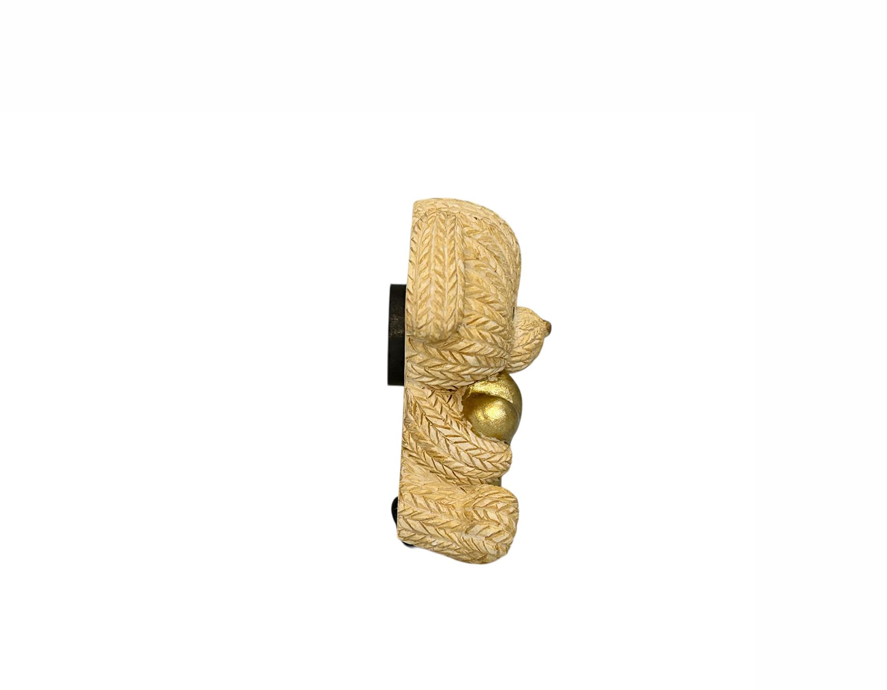 PABEN Magnete Cagnolino in Resina Beige con Osso Oro, Bomboniera per Nascita, Battesimo, Compleanno, Comunione, cm 5,2, confezione24 Pezzi