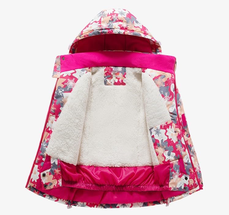 Kids Snowsuit for Boys Girls Toddler Winter Hoodie Down Coat Ski Jacket & Bib Pants Thick Windproof Ski Suit Outfits3