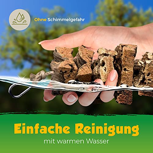 Vogelschaukel zum Knabbern aus Korkrinde | 40cm | Spielzeug für Vögel | Naturmaterial Kork – Bild 6
