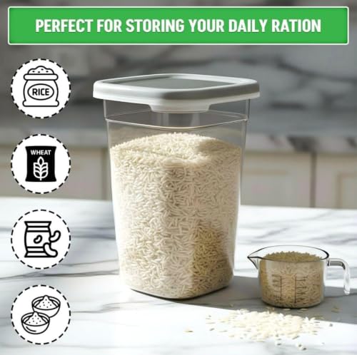 Image of SR AirTight Containers Storage for Kitchen, Storage Box and Organiser, Storage Container Set for Spices Dry Fruits Grains, Kitchen Accessories, Pantry & Home Organization, (1200 ml) (Pack of 6)