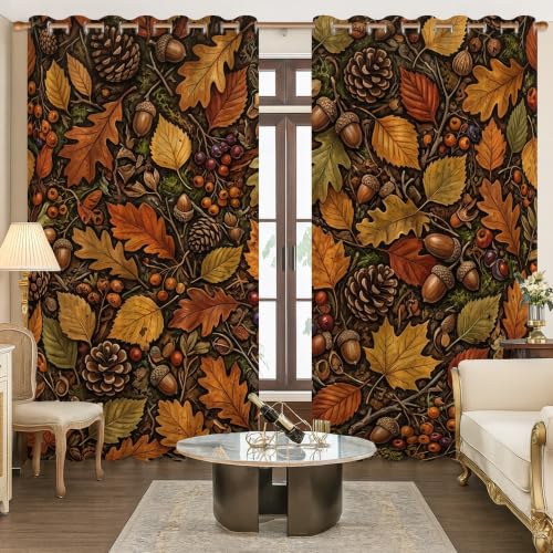 Rideaux occultants pour chambre ambiance chalet rustique marron - 4
