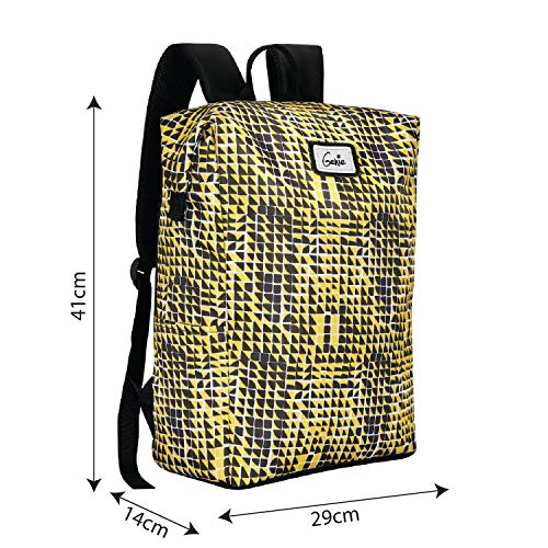 Image of Genie Mosaic Mustard Yellow 25 Ltrs Safepac (Premium Anti Theft Backpack for Girls /Women with 16 inch Laptop Compartment)