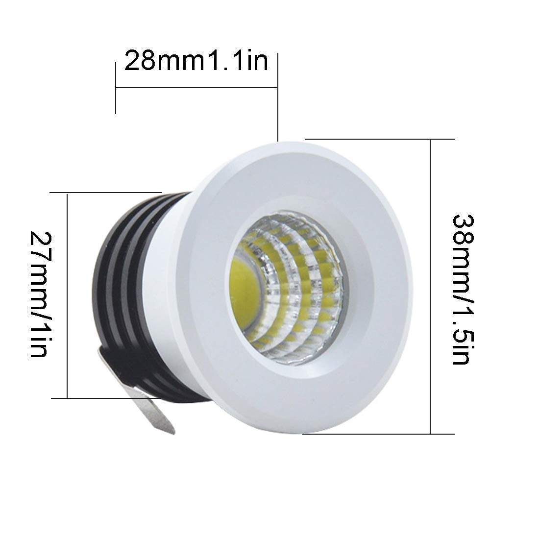 Amazon.co.jp: LED小型埋め込み式天井ダウンライト1.5インチ