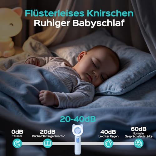 COSLUS C50 Baby Nagelfeile elektrisch mit 360° LED-Licht 16-in-1,Himmelblau – Ansicht 5