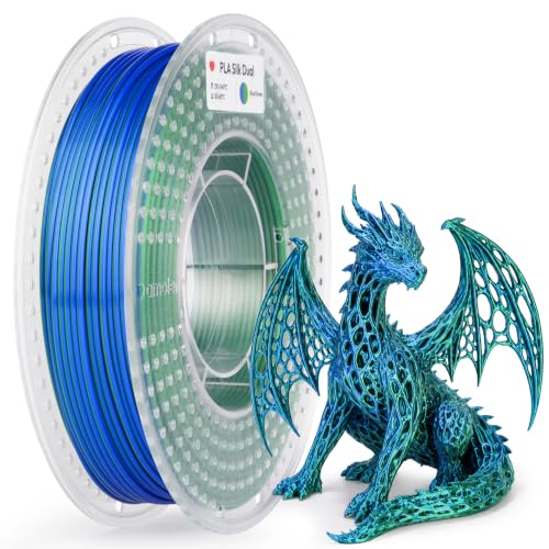 Image of AMOLEN 3D Printer Filament Silk Filament 1.75mm Dual Color Blue-Green 200g