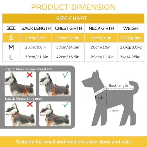 Hyran Hundepullover, Winter Warmer Hunde Pullover, für Kleine Mittelgroße Hunde und Katzen (Kaki, S)