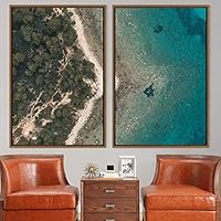 2 Piece Framed Canvas Wall Art Natural Abstract Canvas Prints Home Artwork Decoration for Living Room,Bedroom - 16