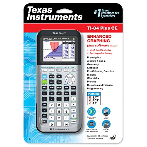 Image of Texas Instruments TI-84 Plus CE Graphing Calculator, Galaxy Gray