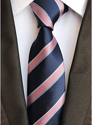 Image of Elfeves Men's Modern Striped Patterned Formal Ties College Daily Woven Neckties
