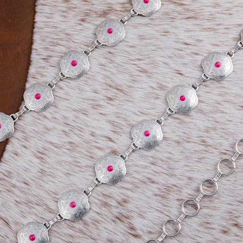 Rustic Couture's Western Vintage Country Metal Concho Chain Belt for Women Cowgirl3