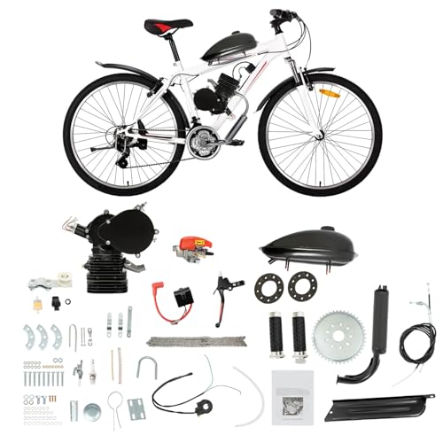 OCASAMI 110CC 2 Stroke Bicycle Engine Kit, Motorized Bike Engine Kit Gasoline Powered Engine Motor Kit with CDI System Air Cooling Bicycle Motor Kit Gas Motor Bike Kit for 26