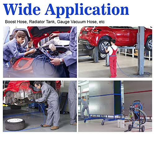Universal Car Silicone Vacuum Hose Repair Kit,With Plastic T-Joiner,3 Sizes Of Clamps And Cable Ties（Blue） #TOP6