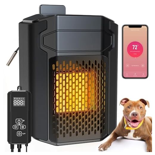 Dog House Heater With Thermostat, Kiroto Dog House Heater 500 Watt With Wifi Control, Pet Heater For Doghouse, Dog House Heaters for Outside Dog House Outdoor with 6.5FT External Temperature Probe