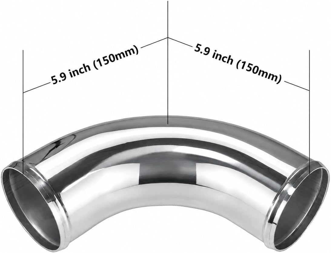 Ucreative 90 Degree OD: 4.0" (101.6mm) Aluminum Alloy Pipe