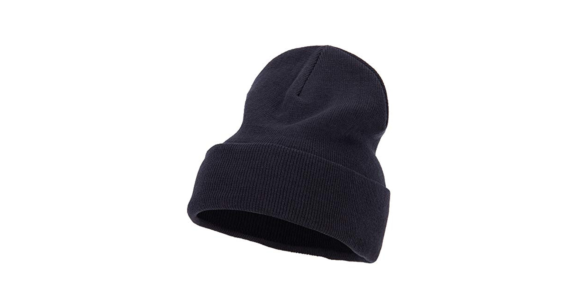 Big Size Superior Cotton Long Knitting Beanie-Black OSFM at