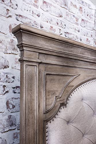 Steve Silver HP900KBD Company Highland Park 83.5 Inch X 90 Inch Farmhouse Wood & Fabric Upholstered Panel King Bed With Button Tufted Headboard, Low Vertical Planked Inset Panel Footboard thumb #3