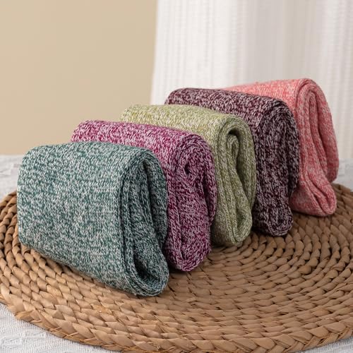 Image of Wool Socks 5 Pairs Thickened Warm Winter Socks Cozy Gifts for Women Christmas Warmth Socks