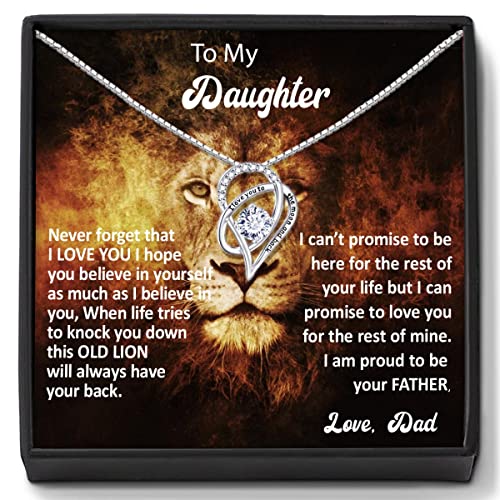 A Necklace Gift Message from Dad to Daughter Jewellery Birthday Gift for Girls Father gift to Daughters Present