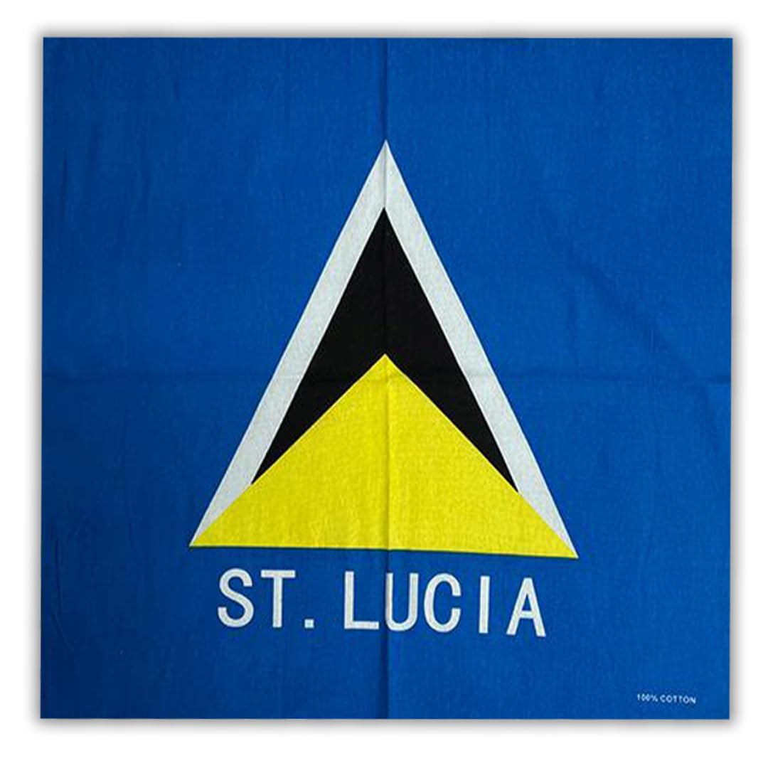 Kashmir Accessories Ltd Unisex Multicolour Carnival Country Flag Deluxe Aura Saint Lucia Bandana – Bold Flag Head Scarf For Carnival, Festival, Fashion & Everyday Wear - 8507