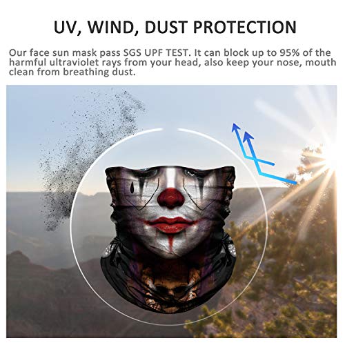 Joeyoung 3D Face Sun Mask, Neck Gaiter, Headwear, Magic Scarf, Balaclava, Bandana, Face Mask, Hunting, Running, Motorcycle #TOP2