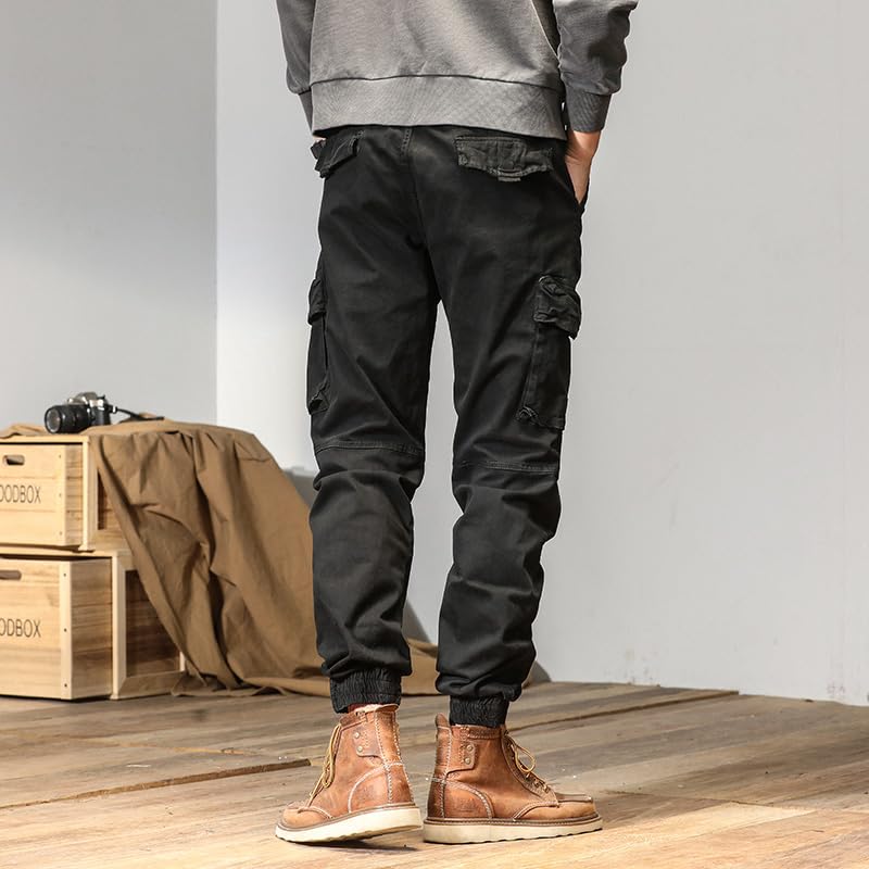 G-STONE Men's Cargo Pants Loose Fitted Sport Pants Drawstring Button Zipper Outdoor Trousers with Large Capacity Pockets2