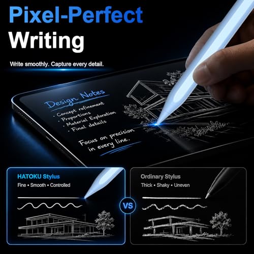 Image of HATOKU Stylus Pen for Apple iPad 2018-2026 for Note-Taking Drawing Blue