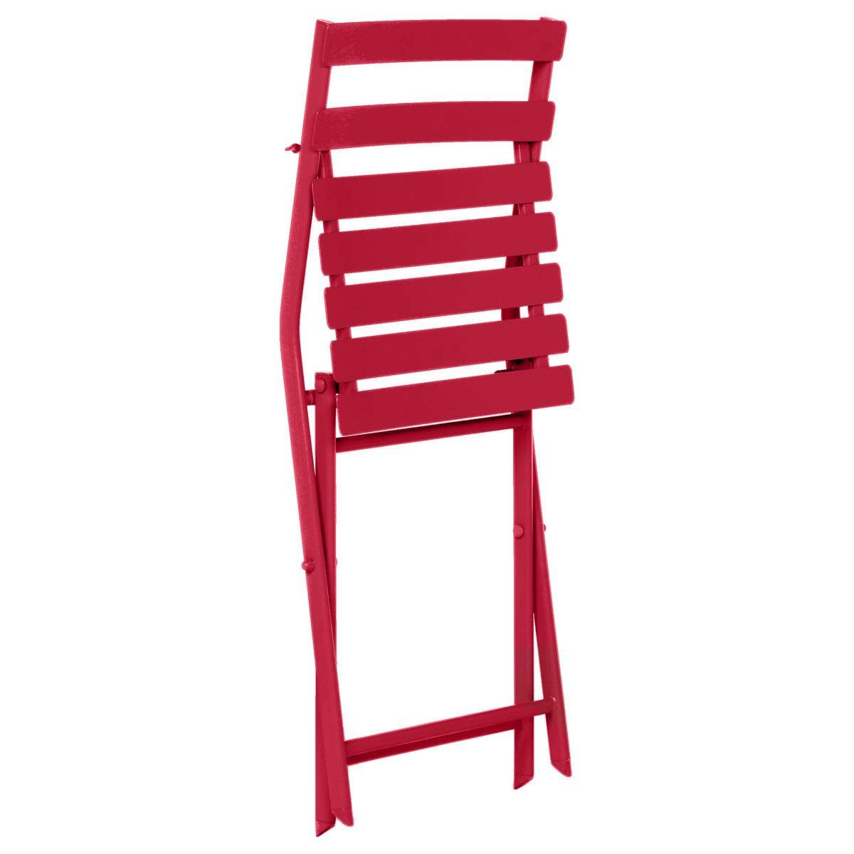 Hespéride - Chaise de Jardin Pliante Greensboro Grenade - Acier Traitement Antirouille Renforcé - Dim 50 x 42 x 81 cm - Meuble d'Extérieur Pliable