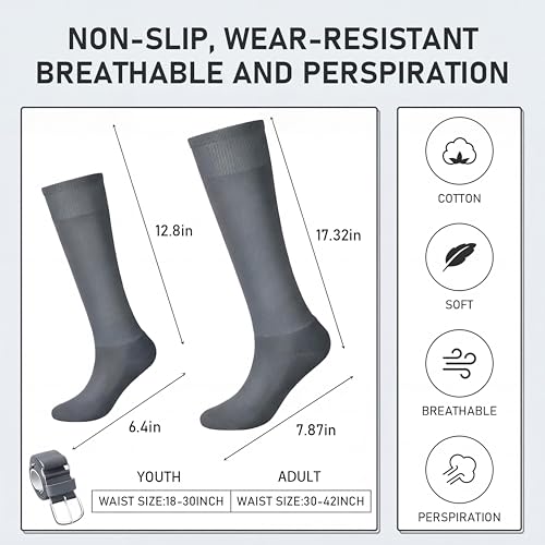 Image of Zhanmai Baseball Belt and Socks Combo, Adjustable Elastic Belt and Softball Socks, Multiple Sizes for Youth Boys Girls, Adult