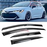 Fits for 2019-2025 Toyota Corolla Hatchback JDM 3D Wavy Mugen Style Window Visors Rain Guard Deflectors / 2020 2021 2022 2023 2024