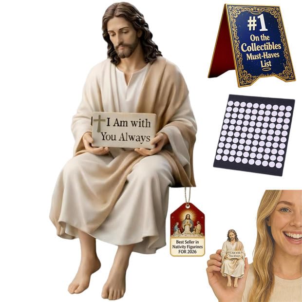 Jesus Resin Desk Companion Figurine Figurines Little Dashboard Small Statue I Am with You Always Christ Decor Handcrafted for Car Statues Christus