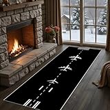 Meugesoi Flugzeug Runway Teppich Flur Läufer Landebahn Carpet rutschfest Küchenläufer 80X250 cm Piloten Teppichläufer Waschbar für Bettvorleger Flur Küche Waschküche