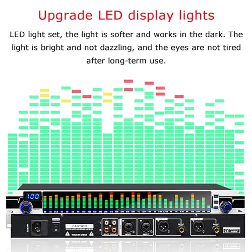 Ecualizador Estéreo de 31 Bandas, Procesador de Señal de Audio con Pantalla LCD de Alta Definición, Ecualizador Analógico Profesional con Reducción Inteligente de Ruido Digital miniatura 7