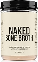 NAKED Bone Broth - Beef Bone Broth Protein Powder - 21G Protein, 17G Collagen - Gut Health and Joint Supplement - Unflavored - No GMO, Gluten-Free, Soy Free - 1LB