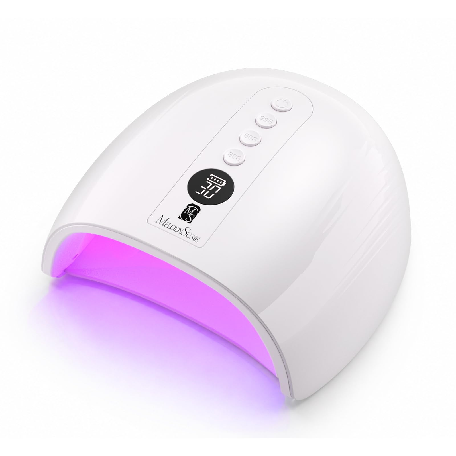 MelodySusie P-Plus30G Cordless UV Nail Lamp for Gels, LCD Display, 48W