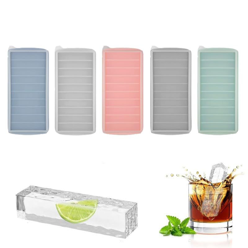 Molde de silicona para cubitos de hielo con tapa, 10 cavidades miniatura 6