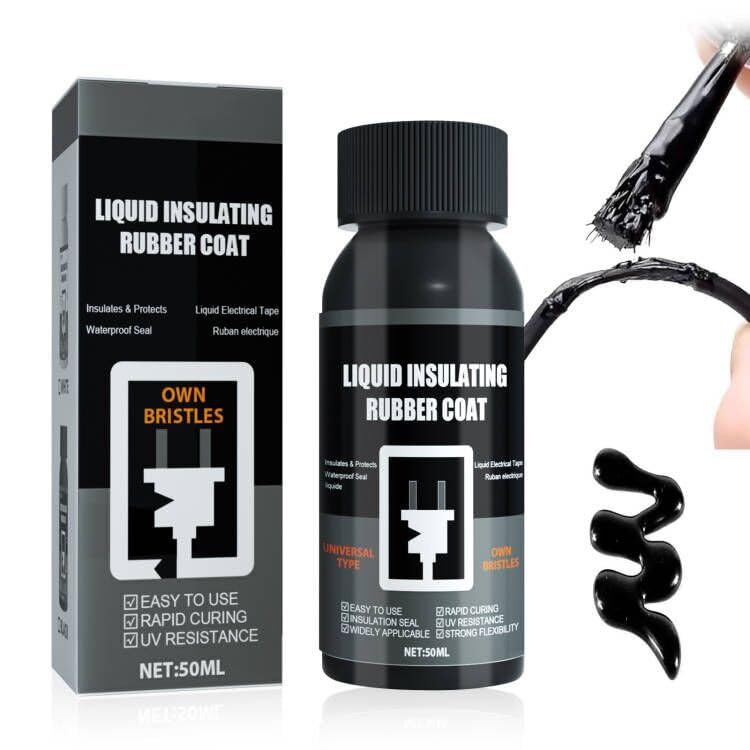 HASAIKA® Caucho Aislante líquido, Cinta Aislante, Cinta Eléctrica de Aislamiento, Secado rápido Goma de Sellado de Fijación Electrónica,Pegamento Ignífugo Resistente a Altas (Negro)