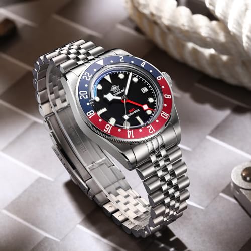 Image of ADDIESDIVE GMT Watches for Men Dive Water-Resistance Luminous Analog GMT Quartz Watch