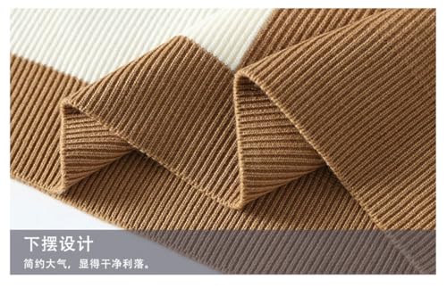 Men's Knit Sweaters Jumper Warm Turn-Down Neck Patchwork Sweater Clothing Harajuku Streetwear3