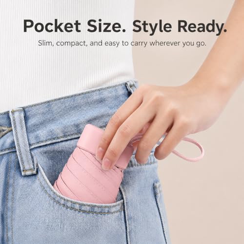 Image of Stylish UV Protection 3 Fold Umbrella for Men Women & Kids | Big Size Compact Travel Design with Windproof Frame and Carry Case