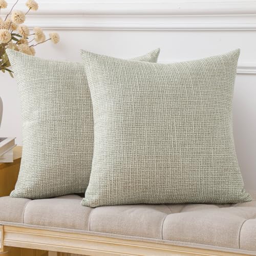 JOTOM Set of 2 Cushion Covers 60x60 cm Khaki Decorative Throw Pillow Covers 24x24 Inch Square Cushion Case Home Decor Pillowcases for Couch Sofa Living Room Bed (Khaki) - Image 4